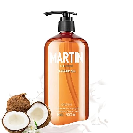 Martin Purifying & Nourishing Body Wash For Men 500 ml Organic Coconut Oil Shower Gel With Natural Ingredient