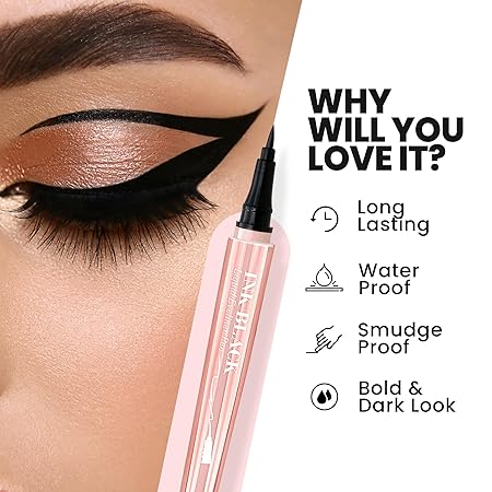 MARS Long Lasting Liquid Ink Black Pen Eye liner | Matte Finish & Waterproof Eyeliner (1ml) (Black Ink) Combo Pack of 3