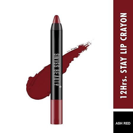 Swiss Beauty 12 Hrs. Stay Matte Lip Crayon, Bare, 3g - Long Lasting, Waterproof, Super Stay