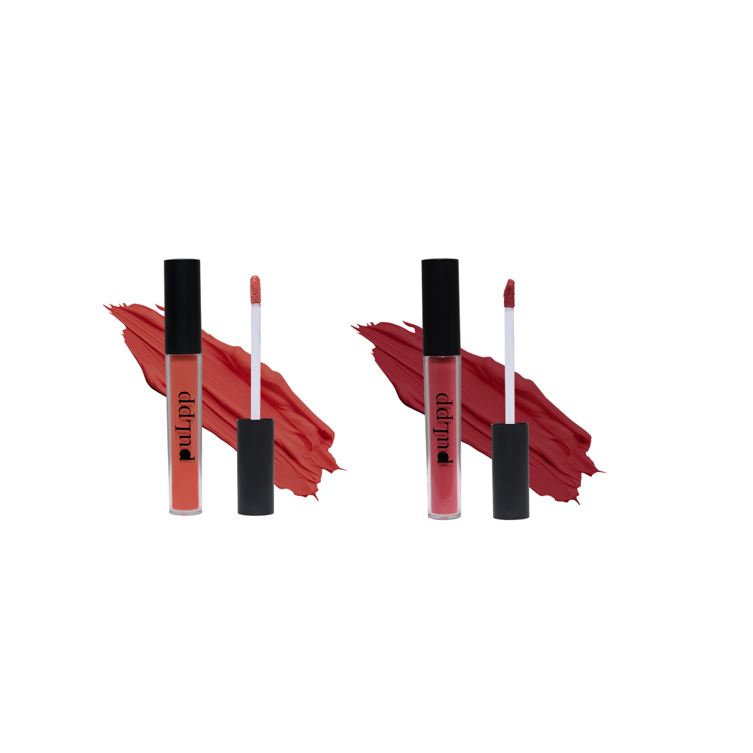 PULPP Combo of Matte & Glossy Lipstick for women 3.5 ml (Pack of 2) Hydrating and long-lasting, Perfect for Everyday Wear, Caramel(Gloss) & Bold Red(Matte)