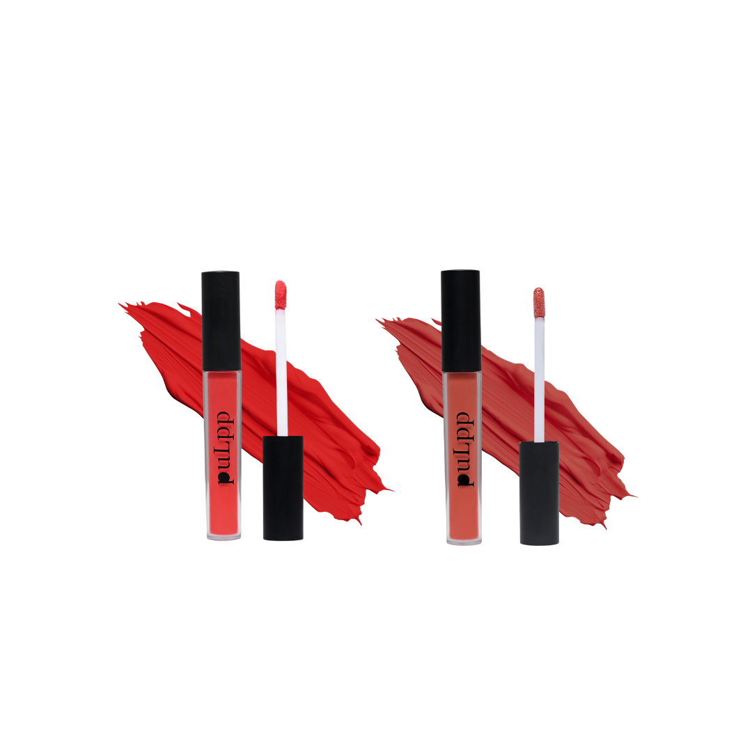 PULPP Combo of Matte Lipstick for women 3.5 ml (Pack of 2) Hydrating and long-lasting, Perfect for Everyday Wear (Rose Petal & Caramel)